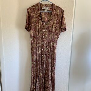 CDC Caren Desiree and Co. midi dress vintage 100% rayan floral cottage core